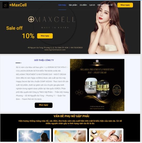 Thiết kế trang website myphammaxcell